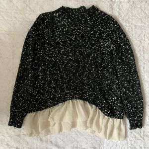 Black and white love and liberty long sweater.